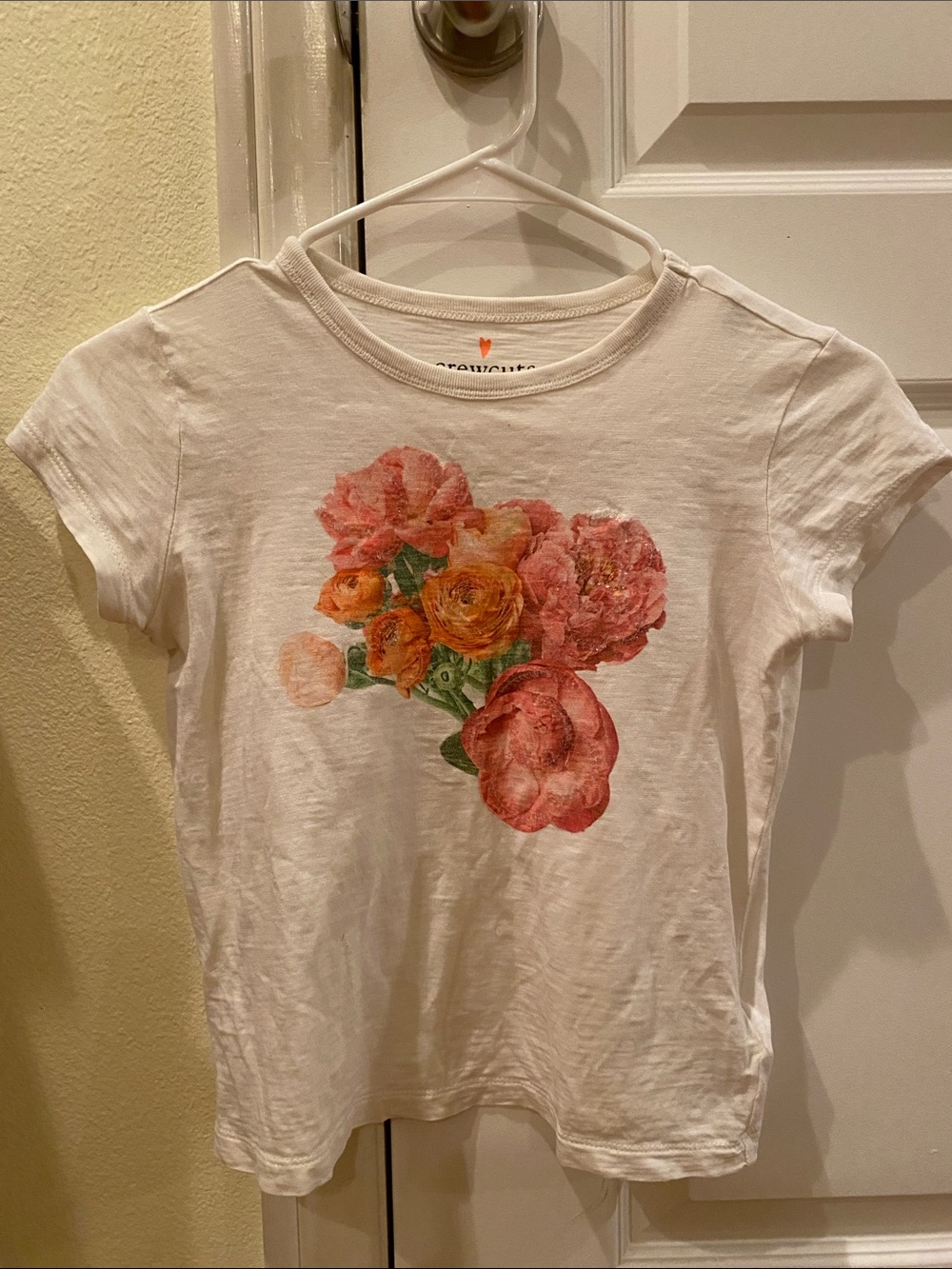 Crewcuts Girls Ivory Floral Short-Sleeve Tee